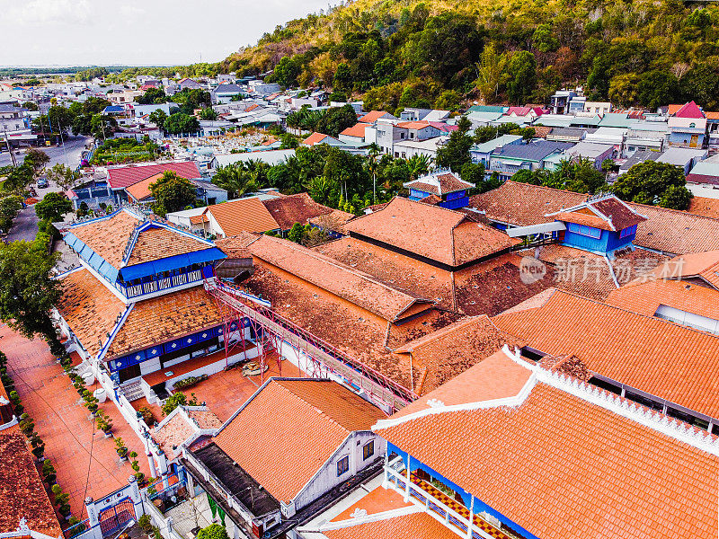 鸟瞰图Nha Lon Long Son房子在巴里亚Vung Tau省，越南